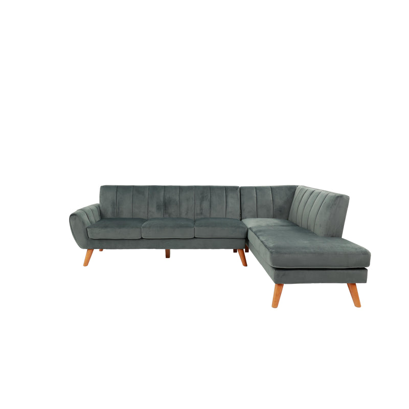 Poundex F8867 2 pc Sectional Set with 2 Accent Pillows IMAGE 2