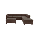 Poundex F8829 3 pc Sectional Set with Ottoman IMAGE 2