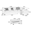 Poundex F8829 3 pc Sectional Set with Ottoman IMAGE 4