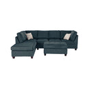 Poundex F8857 3 pc Sectional Set with Ottoman IMAGE 2