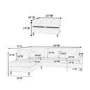 Poundex F8854 3 pc Sectional Set with Ottoman IMAGE 4