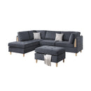 Poundex F8852 3 pc Sectional Set with Ottoman IMAGE 2
