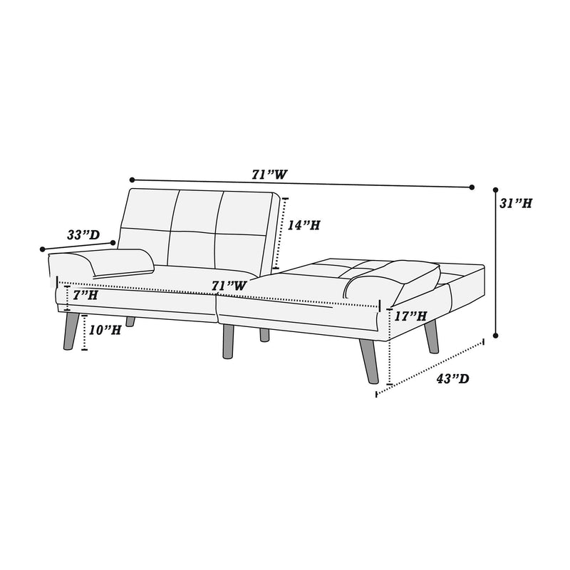 Poundex F8519 Adjustable Sofa IMAGE 5
