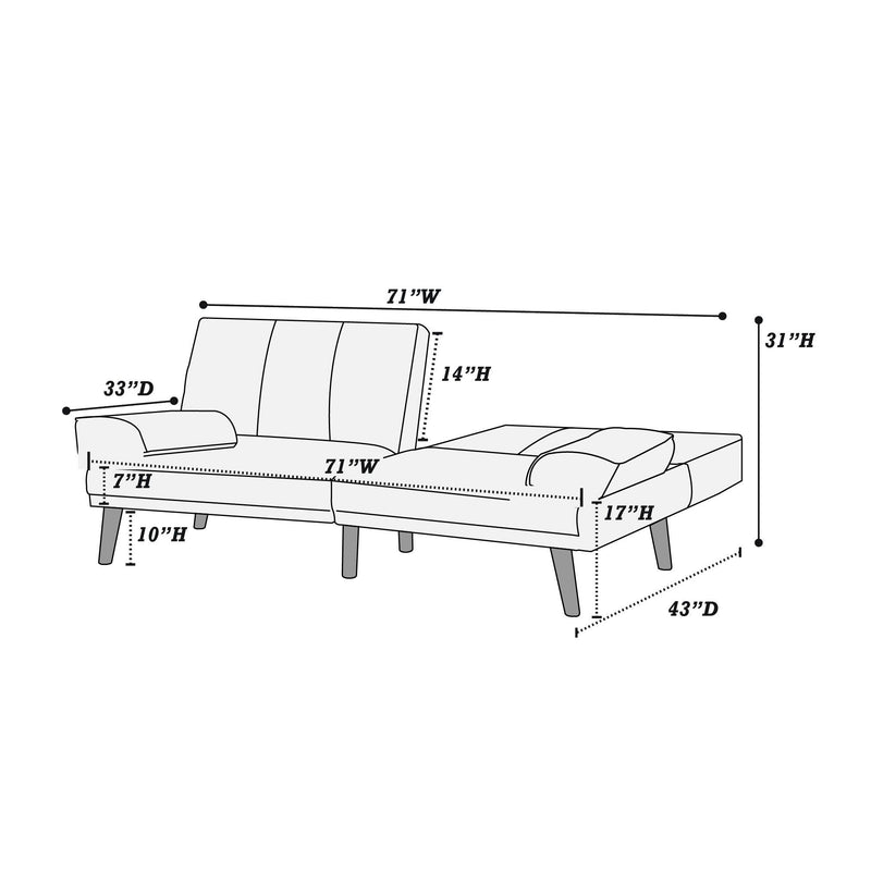 Poundex F8513 Adjustable Sofa IMAGE 5