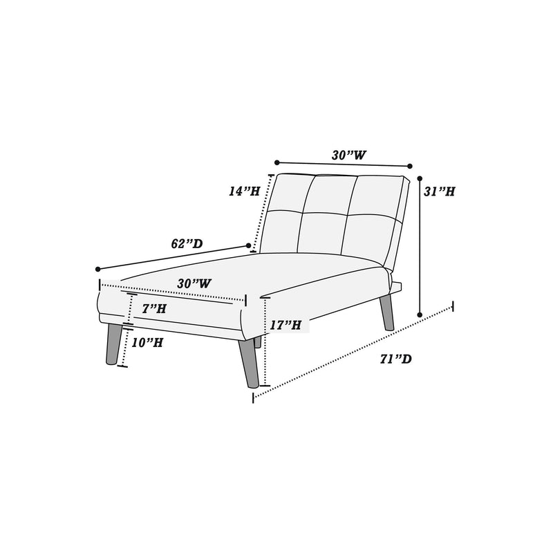 Poundex F8524 Adjustable Chaise - Mustard Polyfiber IMAGE 5