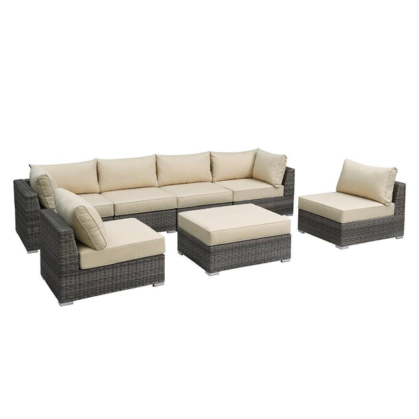 Poundex Fabric 7 pc Sectional 752 IMAGE 1