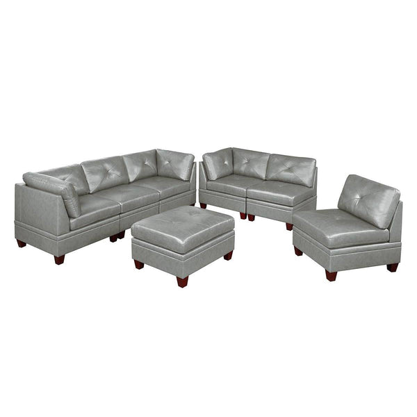 Poundex Leather 7 pc Sectional 695 IMAGE 1