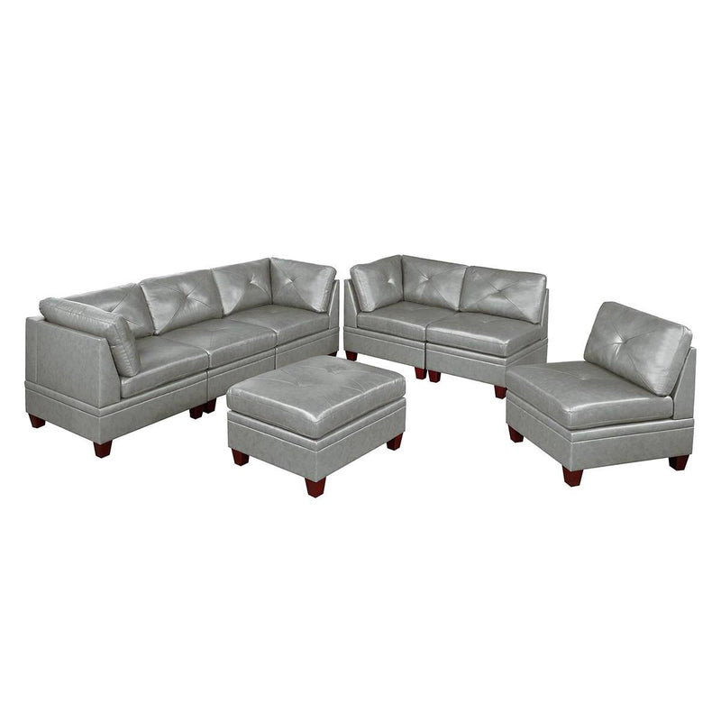 Poundex Leather 7 pc Sectional 695 IMAGE 1