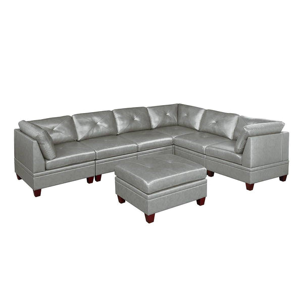 Poundex Leather 7 pc Sectional 694 IMAGE 1