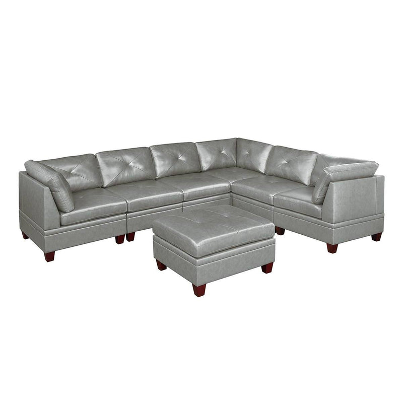 Poundex Leather 7 pc Sectional 694 IMAGE 1
