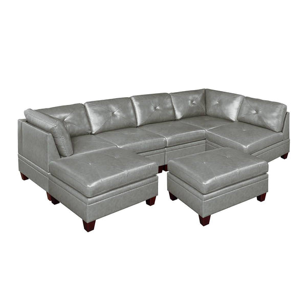 Poundex Leather 7 pc Sectional 693 IMAGE 1