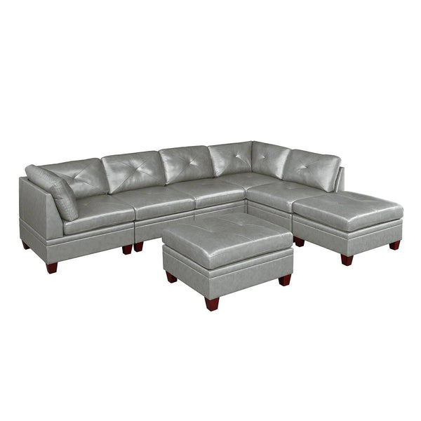 Poundex Leather 7 pc Sectional 692 IMAGE 1