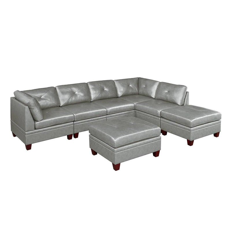 Poundex Leather 7 pc Sectional 692 IMAGE 1