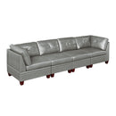 Poundex Leather 4 pc Sectional 689 IMAGE 1