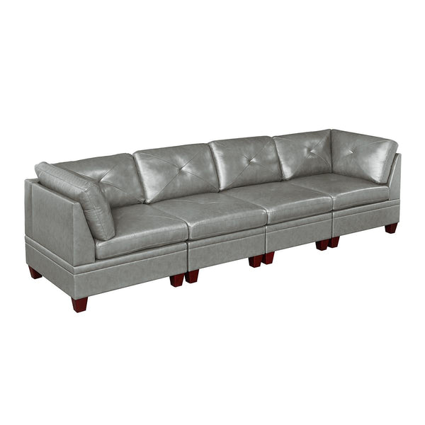 Poundex Leather 4 pc Sectional 689 IMAGE 1