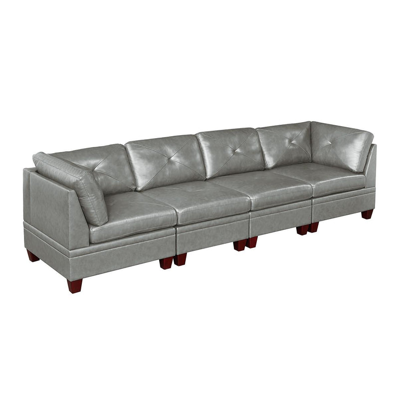 Poundex Leather 4 pc Sectional 689 IMAGE 1
