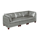 Poundex Leather 3 pc Sectional 687 IMAGE 1