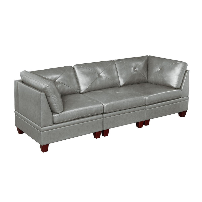 Poundex Leather 3 pc Sectional 687 IMAGE 1