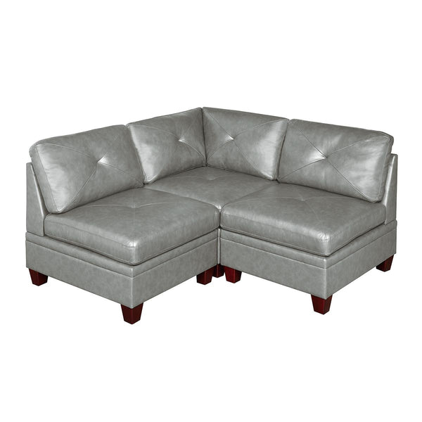 Poundex Leather 3 pc Sectional 685 IMAGE 1