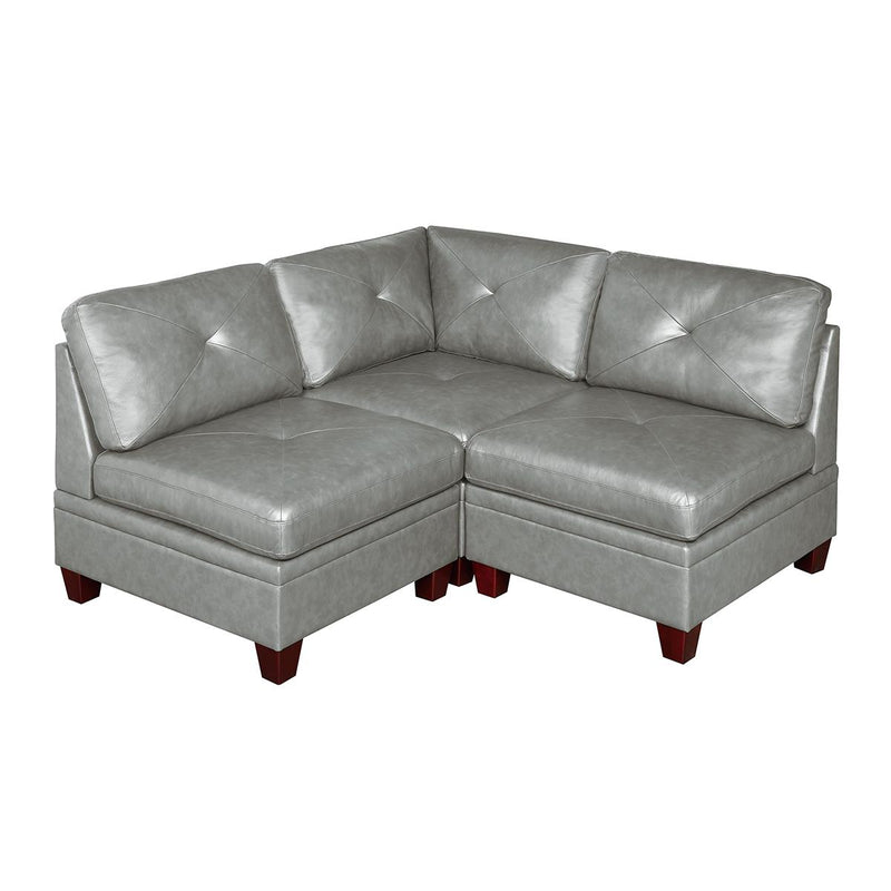 Poundex Leather 3 pc Sectional 685 IMAGE 1