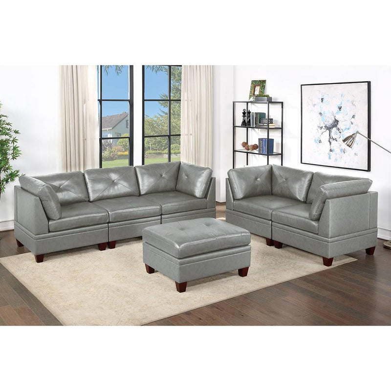 Poundex Leather 6 pc Sectional 697 IMAGE 1