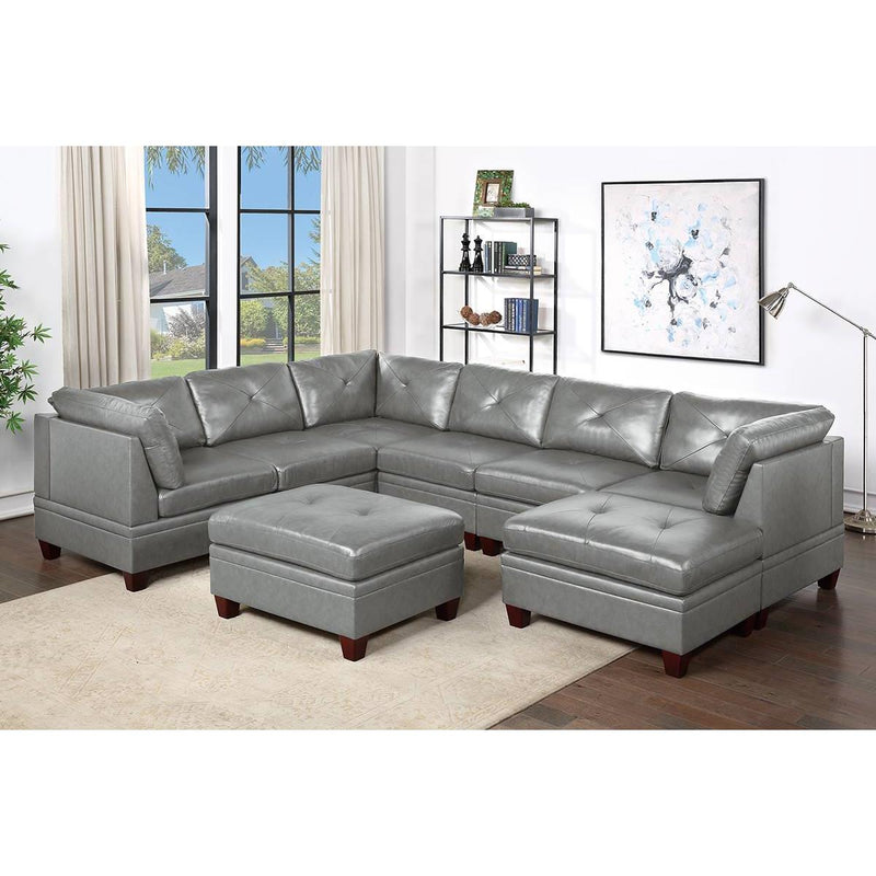 Poundex Leather 8 pc Sectional 696 IMAGE 1