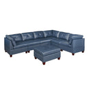 Poundex Leather 7 pc Sectional 674 IMAGE 1