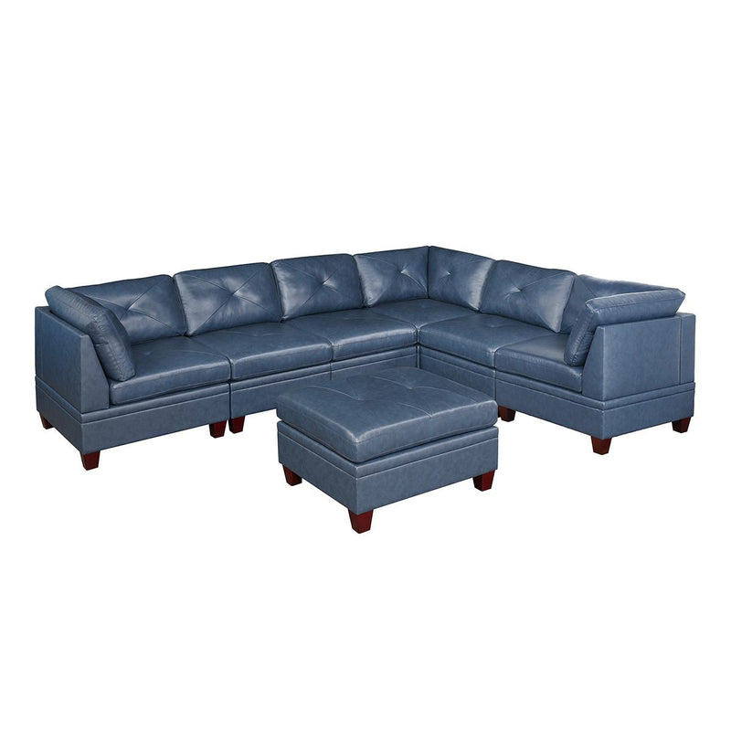 Poundex Leather 7 pc Sectional 674 IMAGE 1
