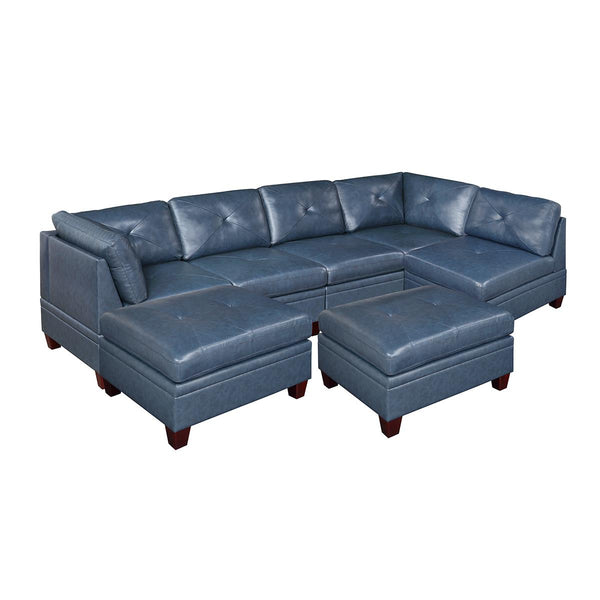 Poundex Leather 7 pc Sectional 673 IMAGE 1