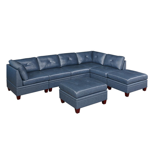 Poundex Leather 7 pc Sectional 672 IMAGE 1