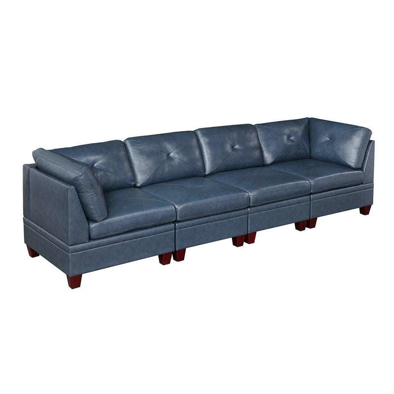 Poundex Leather 4 pc Sectional 669 IMAGE 1