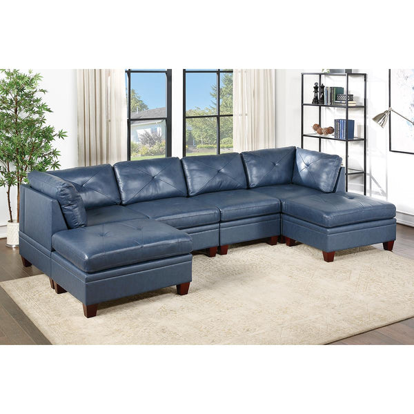 Poundex Leather 6 pc Sectional 680 IMAGE 1