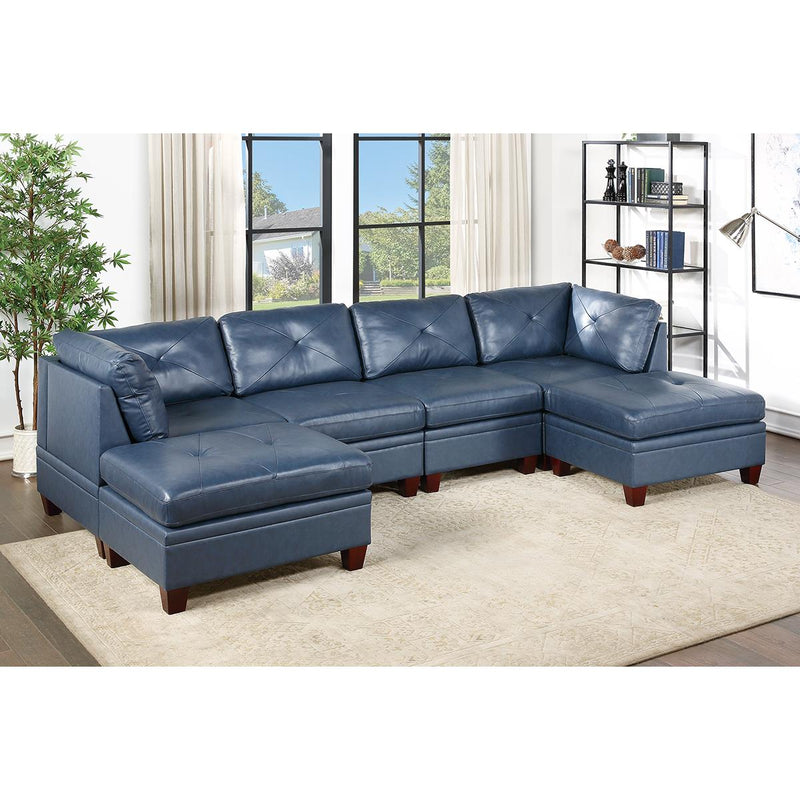 Poundex Leather 6 pc Sectional 680 IMAGE 1