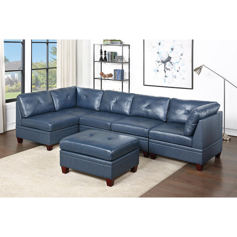 Poundex Leather 6 pc Sectional 679 IMAGE 1