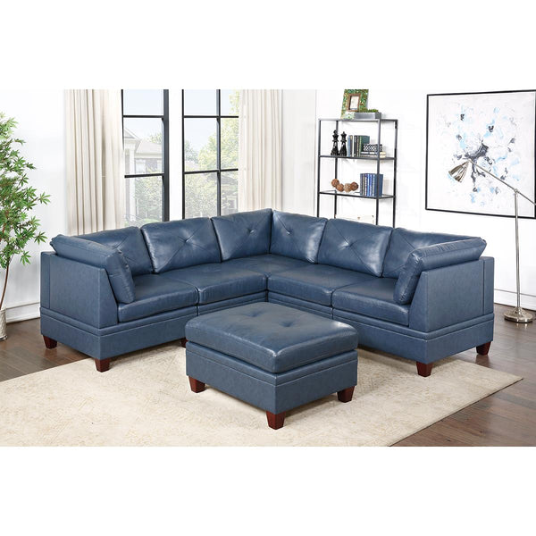 Poundex Leather 6 pc Sectional 678 IMAGE 1