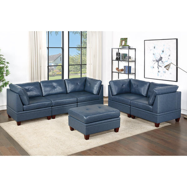 Poundex Leather 6 pc Sectional 677 IMAGE 1