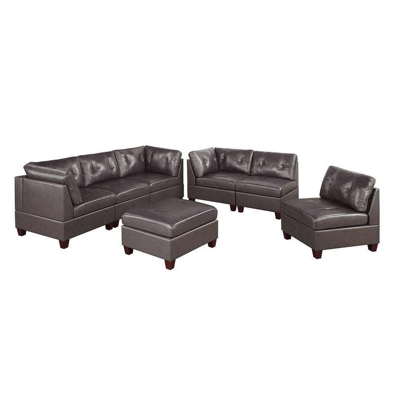 Poundex Leather 7 pc Sectional 655 IMAGE 1