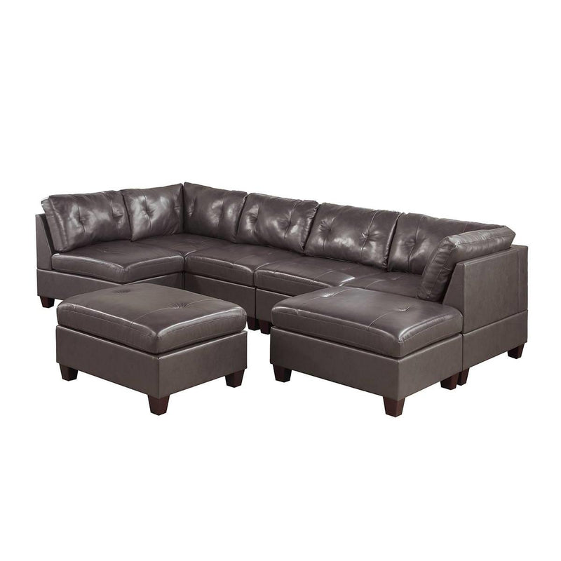 Poundex Leather 7 pc Sectional 653 IMAGE 1