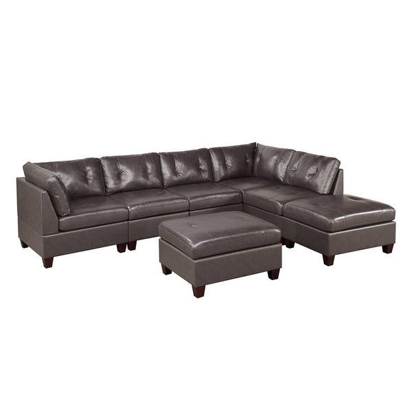 Poundex Leather 7 pc Sectional 652 IMAGE 1
