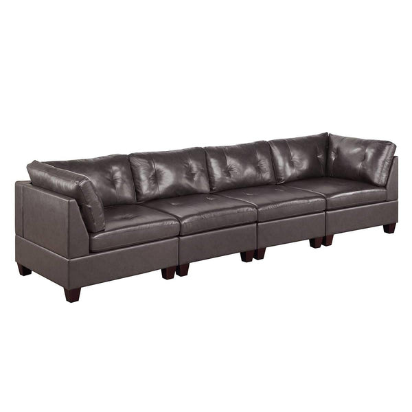 Poundex Leather 4 pc Sectional 649 IMAGE 1