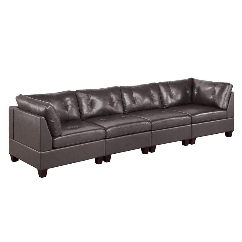 Poundex Leather 4 pc Sectional 649 IMAGE 1