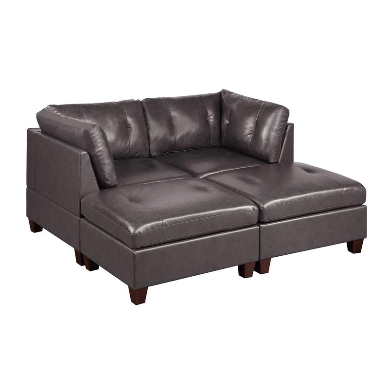 Poundex Leather 4 pc Sectional 648 IMAGE 1