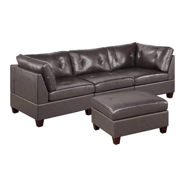 Poundex Leather 4 pc Sectional 647 IMAGE 1
