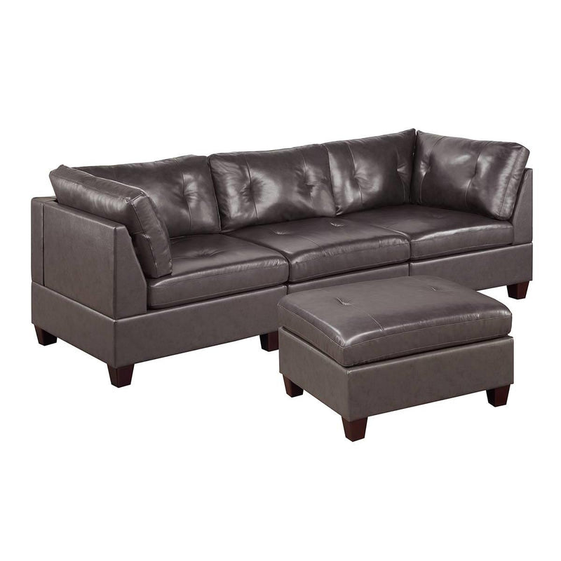 Poundex Leather 4 pc Sectional 647 IMAGE 1
