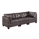 Poundex Leather 3 pc Sectional 646 IMAGE 1
