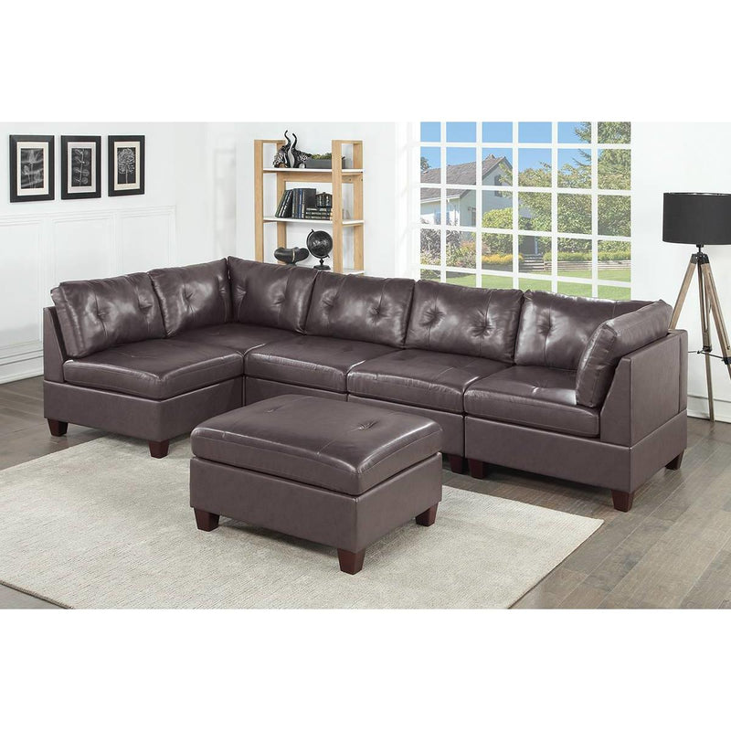 Poundex Leather 6 pc Sectional 659 IMAGE 1