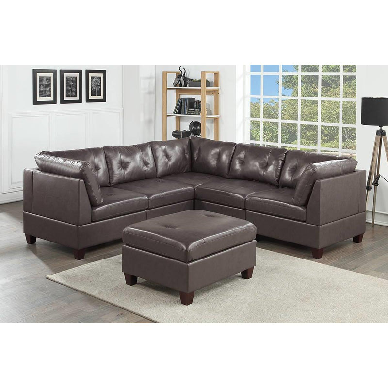 Poundex Leather 6 pc Sectional 658 IMAGE 1