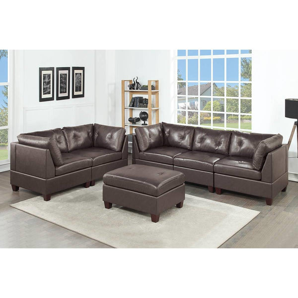 Poundex Leather 6 pc Sectional 657 IMAGE 1
