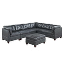 Poundex Leather 7 pc Sectional 634 IMAGE 1