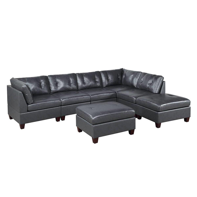 Poundex Leather 7 pc Sectional 632 IMAGE 1